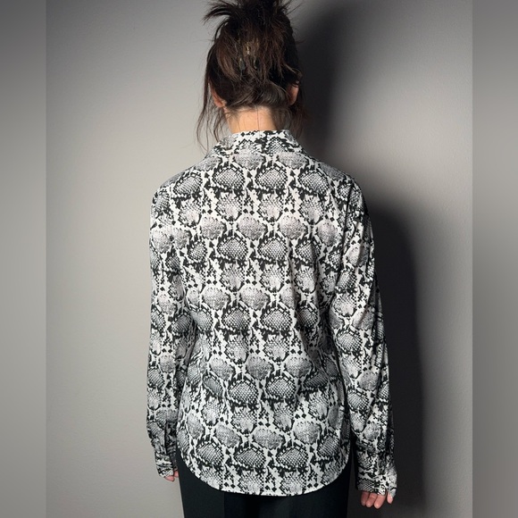 Calvin Klein Snakeprint Button-Up Blouse - Picture 4 of 7